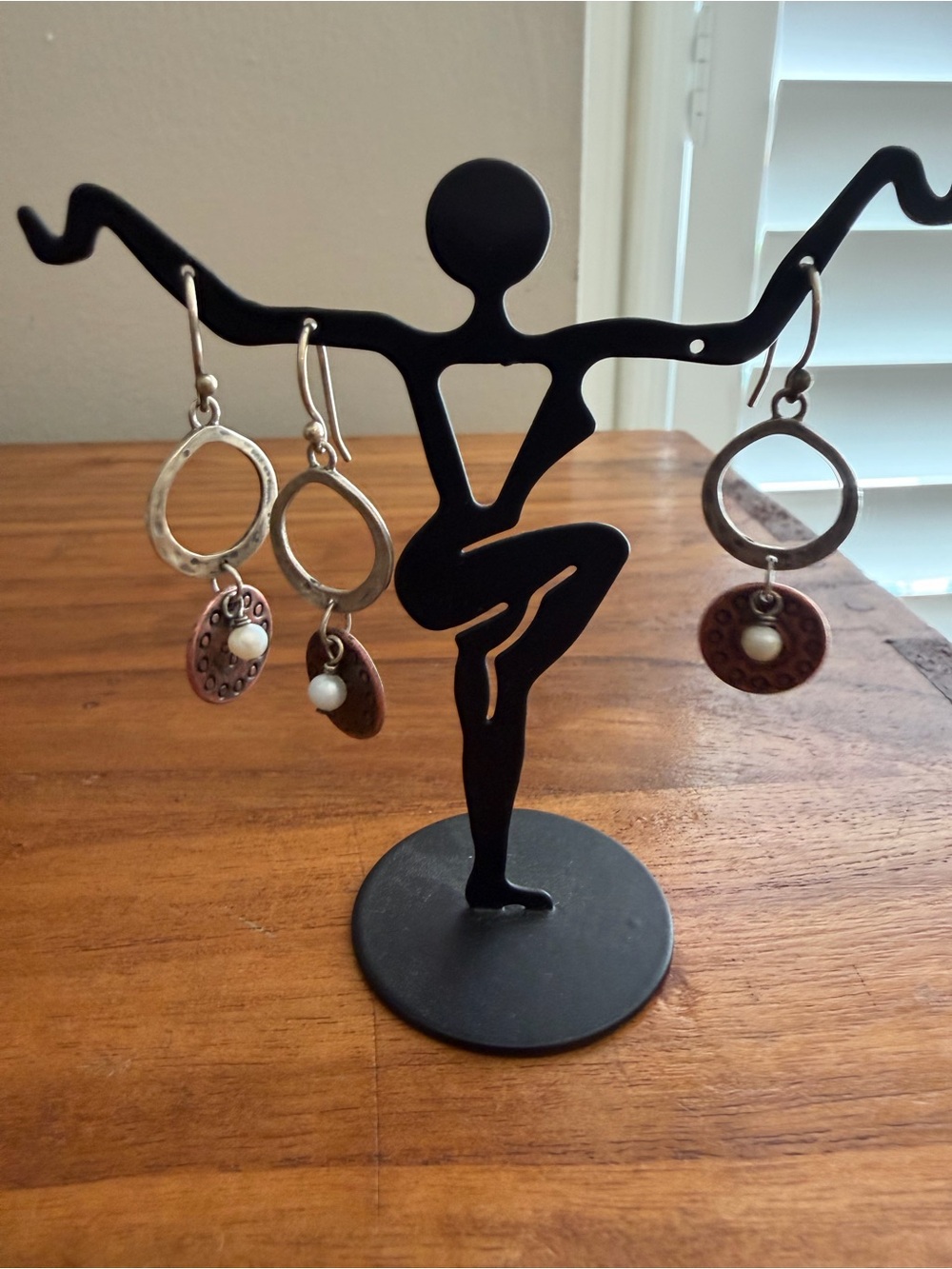 Silpada silver and bronze drop earrings (3)
